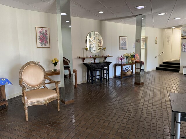 1700 Broadbridge Ave Unit A16, Stratford, CT 06614 - building lobby featuring stairs, recessed lighting, and a drop ceiling