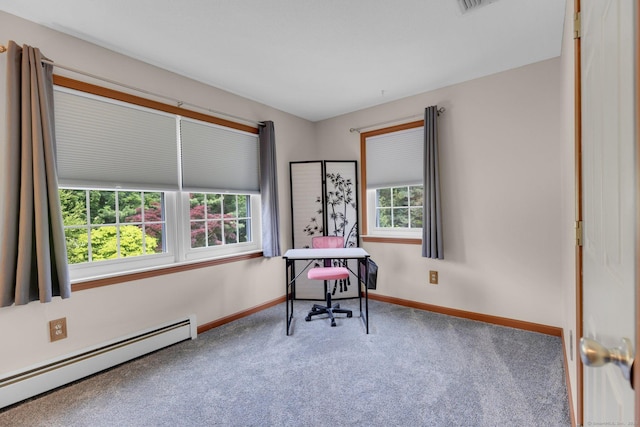 36 Holly Ln, Middletown, CT 06457 - carpeted home office with a baseboard radiator and baseboards