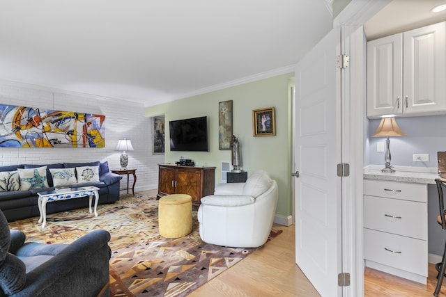 85 Viscount Dr Unit 15C, Milford, CT 06460 - living area with light wood-type flooring and ornamental molding