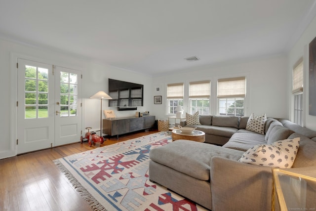 6 Prescott Ln, Greenwich, CT 06830 - living area featuring ornamental molding and wood-type flooring