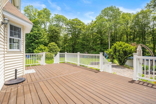 22 Loomis Dr, Coventry, CT 06238 - wooden terrace with view of scattered trees