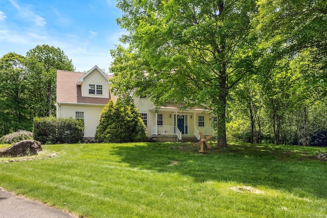 22 Loomis Dr, Coventry, CT 06238 - view of front facade with covered porch and a front yard