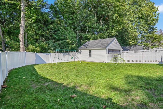 45 Coolidge Ave, Stamford, CT 06906 - view of yard with a playground and an outdoor structure