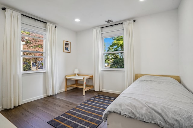 45 Coolidge Ave, Stamford, CT 06906 - bedroom featuring dark wood-type flooring, recessed lighting, and baseboards