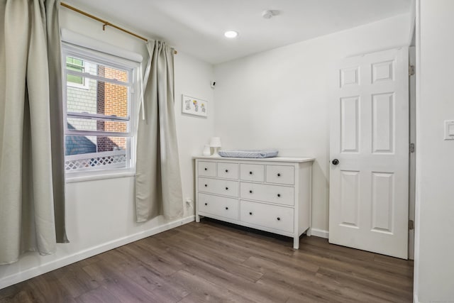 45 Coolidge Ave, Stamford, CT 06906 - bedroom with dark wood-style flooring, baseboards, and recessed lighting