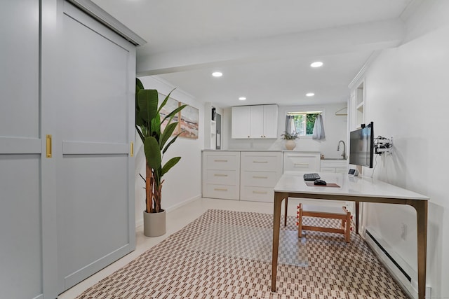 45 Coolidge Ave, Stamford, CT 06906 - office area featuring baseboard heating and recessed lighting