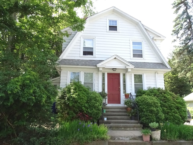 46 Chestnut St, Branford, CT 06405 - dutch colonial featuring a gambrel roof and roof with shingles