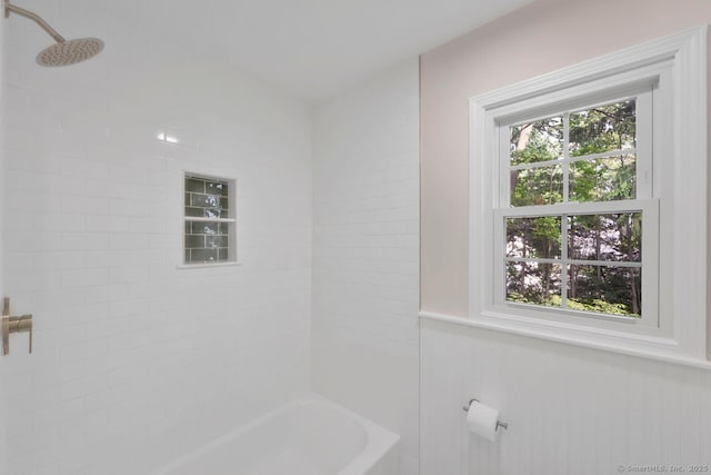 29 Magellan Dr, Milford, CT 06460 - bathroom featuring a wainscoted wall and bathtub / shower combination