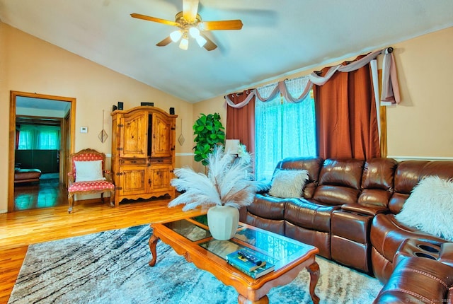 26 Lighthouse Hill Rd, Windsor, CT 06095 - living area featuring wood finished floors, ceiling fan, and lofted ceiling