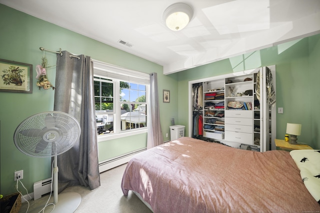 116 Grove St, Windsor Locks, CT 06096 - bedroom featuring baseboard heating, carpet floors, and a closet