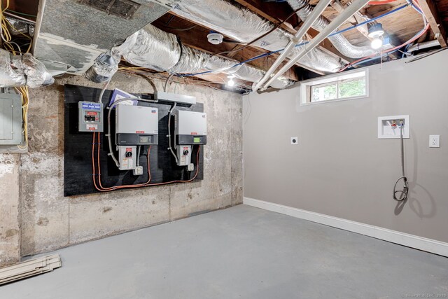 379 Belden Rd, Hamden, CT 06514 - basement with electric panel and baseboards