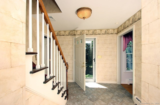 467 Weekeepeemee Rd, Woodbury, CT 06798 - entryway with a baseboard heating unit and stairs
