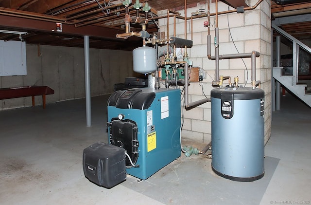 467 Weekeepeemee Rd, Woodbury, CT 06798 - utility room with water heater and a heating unit