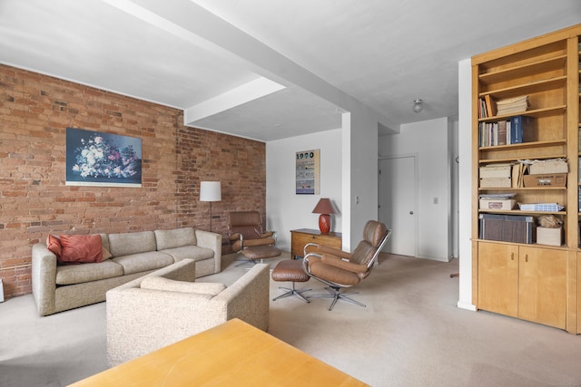 32 Trumbull St, New Haven, CT 06511 - living area with carpet floors and brick wall