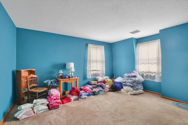79 Carriage Dr E, Meriden, CT 06450 - rec room with carpet, healthy amount of natural light, a textured ceiling, and baseboards