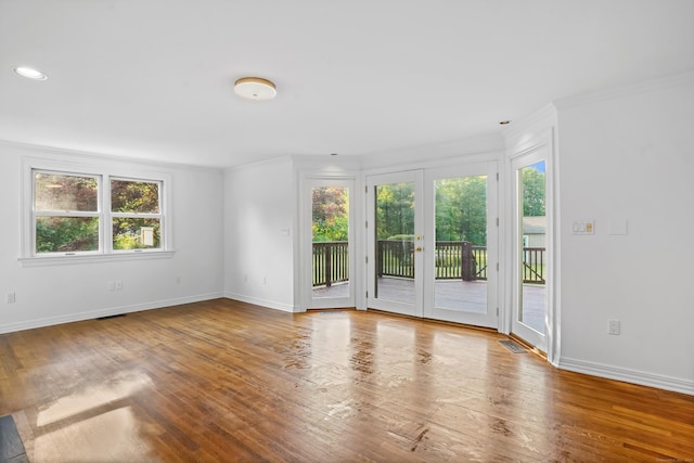 40A Mount Pleasant Rd, Newtown, CT 06470 - spare room with crown molding, wood finished floors, baseboards, and recessed lighting