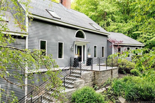 1900 Home Rd, Great Barrington, MA 01230 - rear view of property with a chimney and roof with shingles