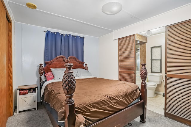 70 Woodland Park, Shelton, CT 06484 - carpeted bedroom featuring ensuite bathroom and tile patterned floors