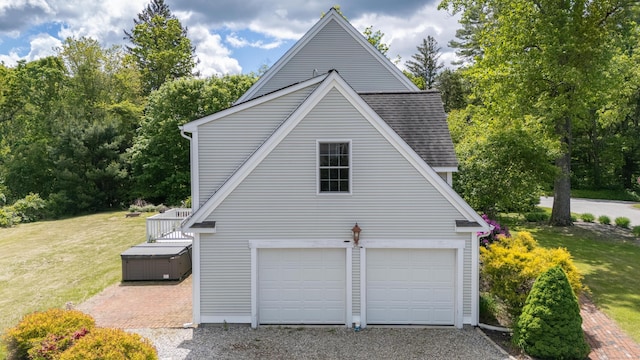 2 Acorn Dr, East Haddam, CT 06423 - view of side of home with a lawn and a shingled roof