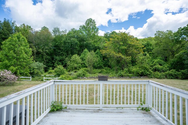 2 Acorn Dr, East Haddam, CT 06423 - wooden deck with a yard