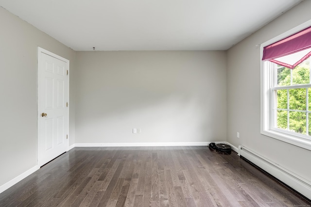 2 Acorn Dr, East Haddam, CT 06423 - empty room featuring baseboard heating, dark wood-style flooring, and baseboards