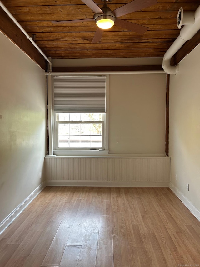 68 Thermos Ave Unit 410E, Norwich, CT 06360 - unfurnished room with wooden ceiling, wood finished floors, and ceiling fan