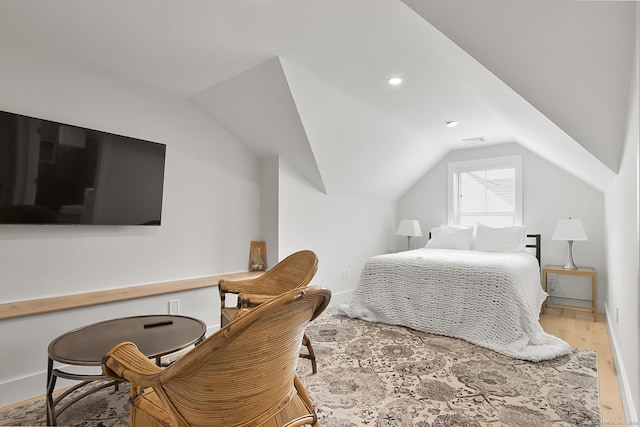 1 Howard Ave Unit C2, Norwalk, CT 06855 - bedroom featuring lofted ceiling, light wood-style floors, recessed lighting, and baseboards