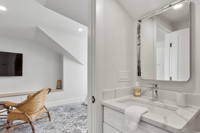 1 Howard Ave Unit C2, Norwalk, CT 06855 - bathroom featuring recessed lighting, vanity, and baseboards