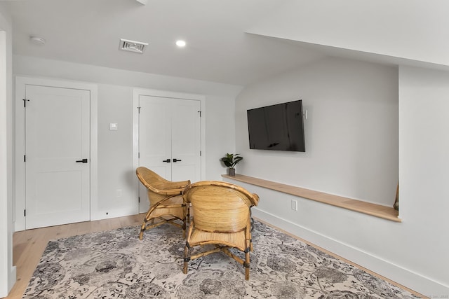 1 Howard Ave Unit C2, Norwalk, CT 06855 - office area featuring wood finished floors, vaulted ceiling, recessed lighting, and baseboards