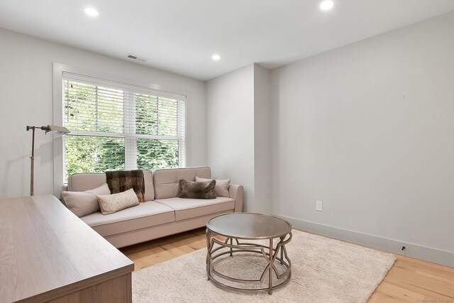 1 Howard Ave Unit C2, Norwalk, CT 06855 - living room with light wood-style floors, recessed lighting, and baseboards