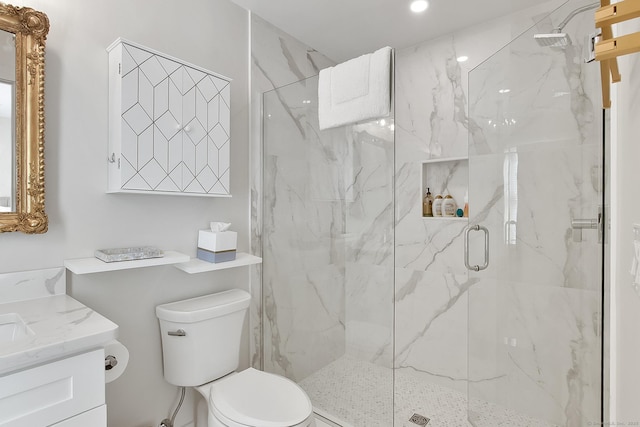 1 Howard Ave Unit C2, Norwalk, CT 06855 - full bathroom with vanity, a marble finish shower, and toilet