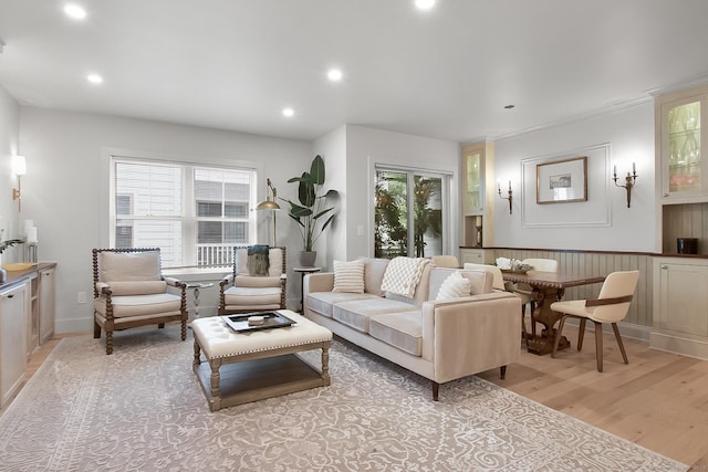 1 Howard Ave Unit C2, Norwalk, CT 06855 - living room with light wood-style flooring and recessed lighting