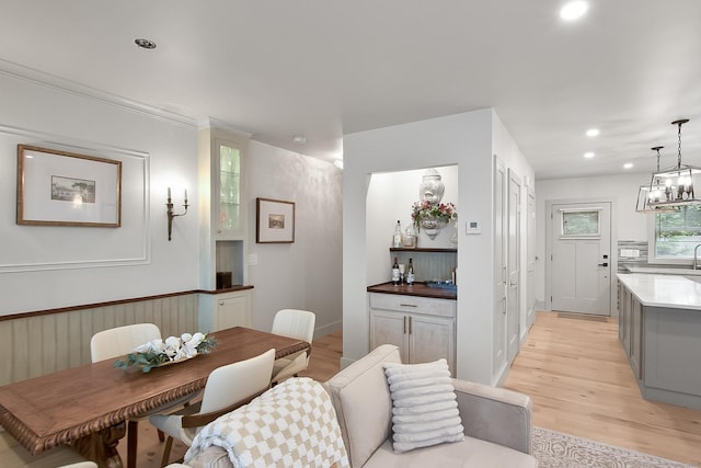 1 Howard Ave Unit C2, Norwalk, CT 06855 - dining area featuring light wood-style floors, recessed lighting, and a chandelier