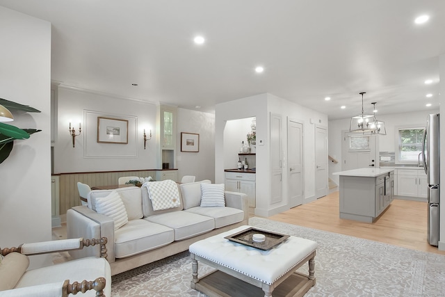 1 Howard Ave Unit C2, Norwalk, CT 06855 - living room with light wood-style flooring and recessed lighting