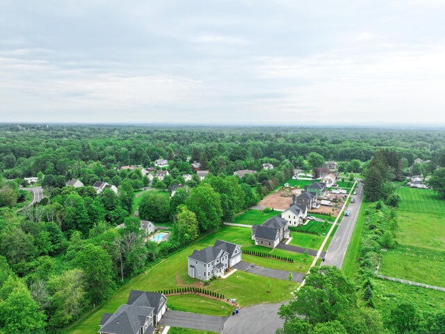 14 Fiddlehead Pl, Suffield, CT 06078 - aerial overview of property's location featuring a heavily wooded area and property boundaries highlighted