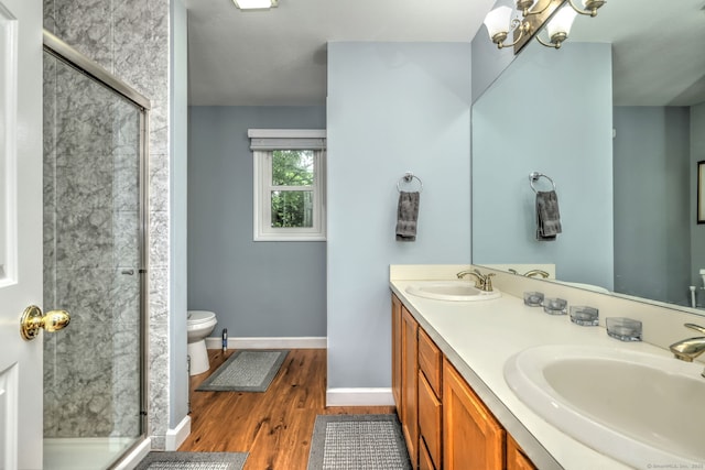 20 Canterbury Rd Unit 20, Hamden, CT 06514 - full bath with a shower stall, double vanity, wood finished floors, and a chandelier