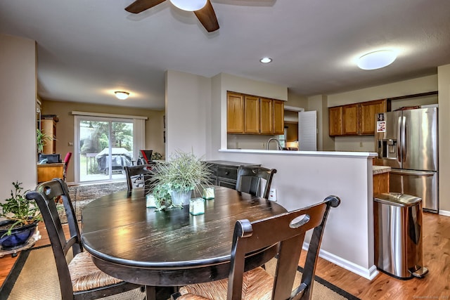 20 Canterbury Rd Unit 20, Hamden, CT 06514 - dining room with a ceiling fan, light wood-type flooring, and recessed lighting