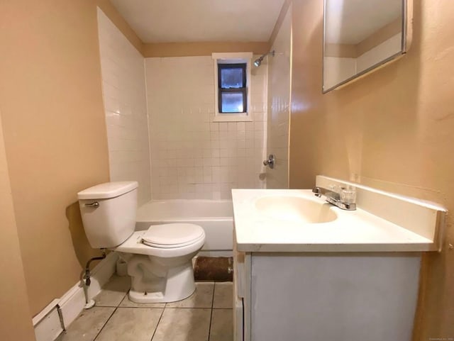 24 Townley St, Hartford, CT 06105 - full bathroom with tile patterned flooring, toilet, vanity,  shower combination, and baseboards