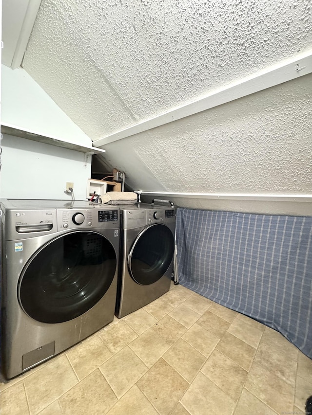 355 Farmington Ave, Bristol, CT 06010 - washroom featuring a textured ceiling and washer and dryer