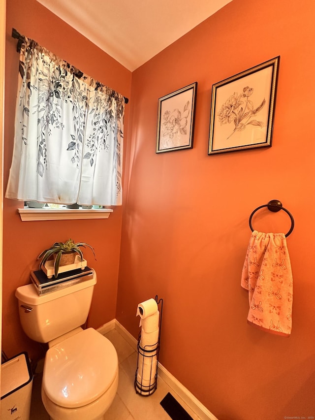 529 Woodward Ave Apt C, New Haven, CT 06512 - bathroom with toilet, baseboards, and tile patterned flooring
