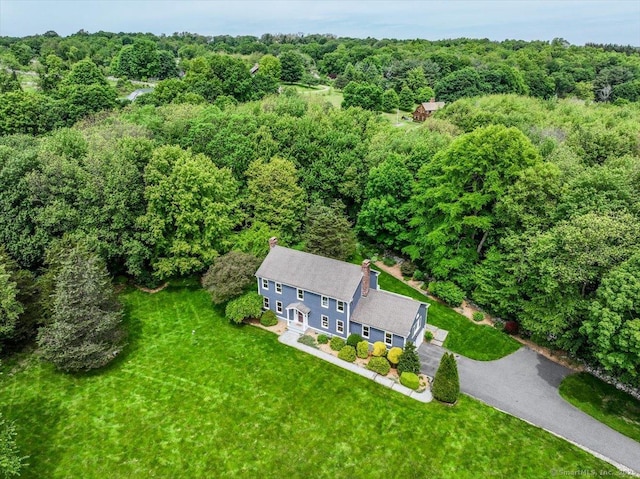 10 Hundred Acres Rd, Newtown, CT 06470 - aerial view of property and surrounding area with a heavily wooded area