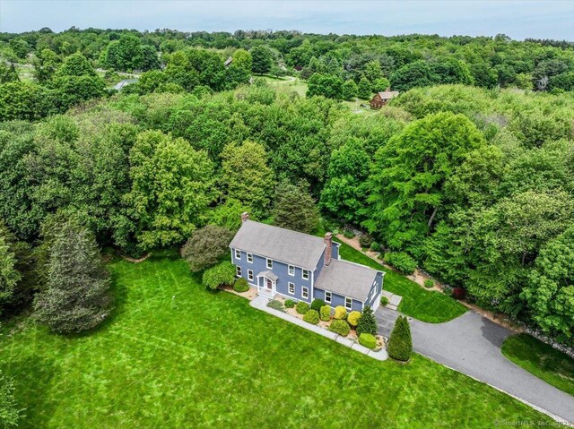 10 Hundred Acres Rd, Newtown, CT 06470 - aerial view of property and surrounding area featuring a forest