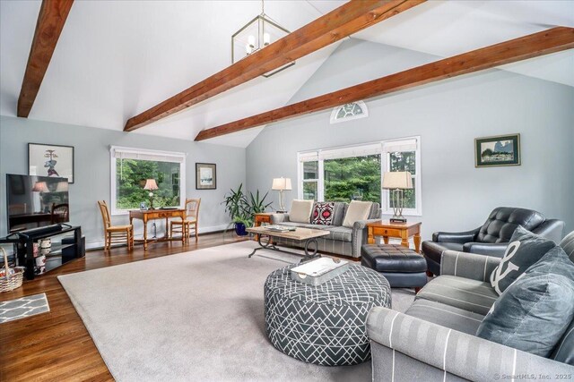 10 Hundred Acres Rd, Newtown, CT 06470 - living room featuring wood finished floors, plenty of natural light, and baseboards