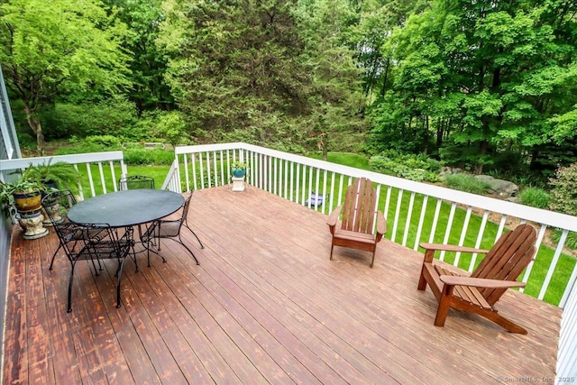 10 Hundred Acres Rd, Newtown, CT 06470 - deck featuring outdoor dining area and a yard