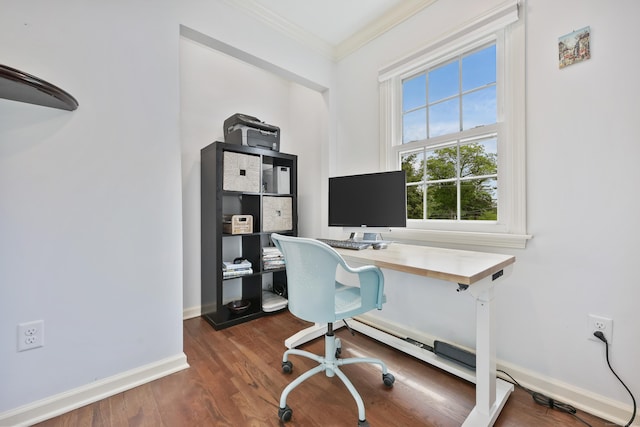 177 S Ave Unit 6, New Canaan, CT 06840 - office featuring crown molding, wood finished floors, and baseboards