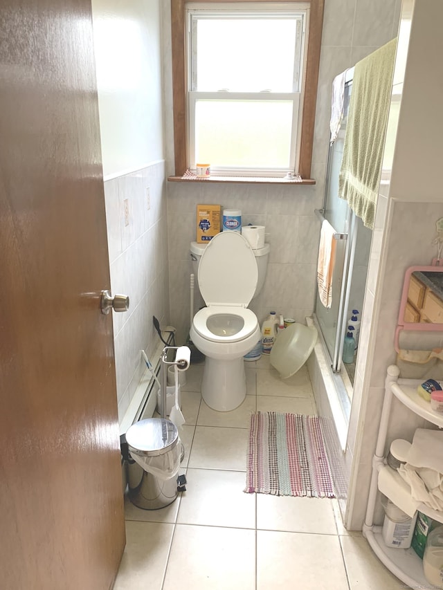 9 Hillcrest Ave, Ledyard, CT 06339 - full bath with tile walls, toilet, tile patterned floors, a shower, and a bathtub