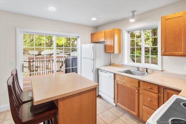 25 Briar Ln Unit 25, Norwich, CT 06360 - kitchen featuring dishwasher, a sink, a center island, healthy amount of natural light, and recessed lighting
