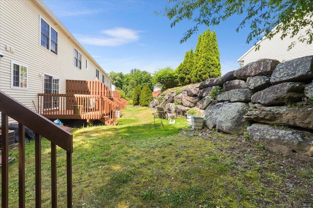25 Briar Ln Unit 25, Norwich, CT 06360 - view of green lawn with a wooden deck