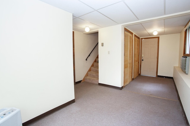 6 Cadwell St, West Hartford, CT 06107 - unfurnished room with stairway, carpet, and a drop ceiling