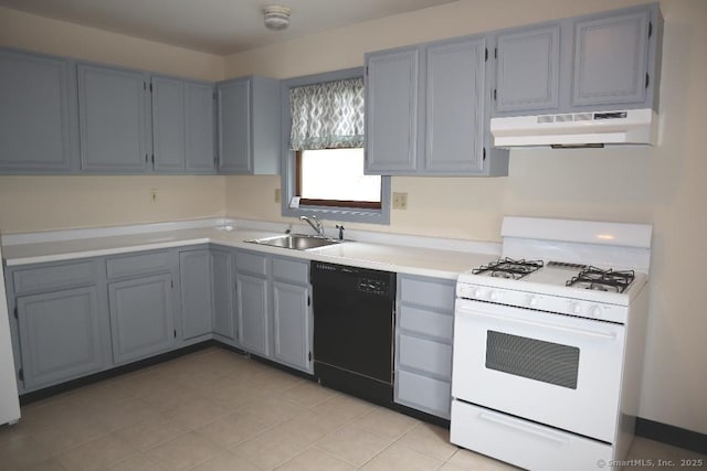 155 Jackson St, Ansonia, CT 06401 - kitchen featuring gas range gas stove, under cabinet range hood, dishwasher, a sink, and light countertops